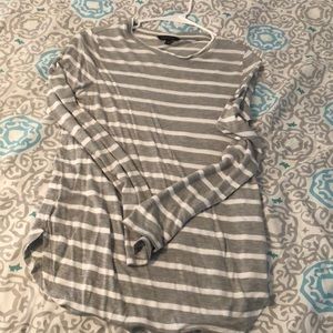 Banana republic grey striped top